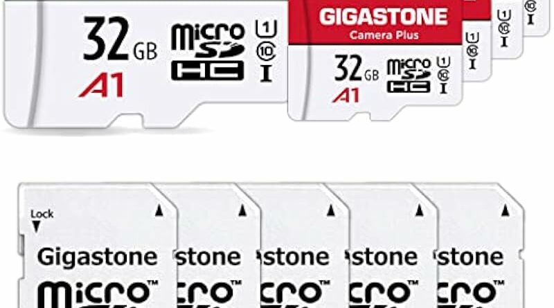 Gigastone 32GB 5-Pack Micro SD Card, Camera Plus, Nintendo-Switch Compatible, High Speed 90MB/s, 4K Video Recording, Micro SDHC UHS-I A1 Class 10