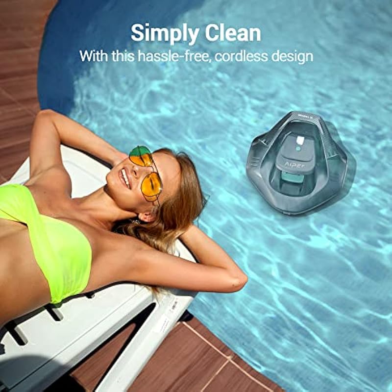 AIPER Seagull SE Cordless Robotic Pool Cleaner, Pool Vacuum Lasts 90 Mins, LED Indicator, Self-Parking, for Flat Above-Ground Pools up to 33 Feet – Gray