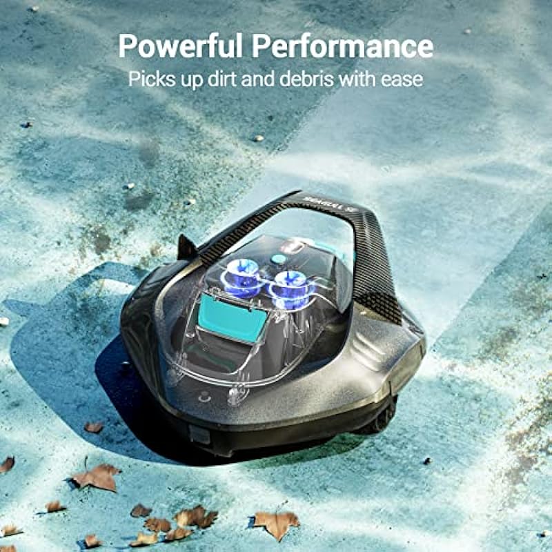 AIPER Seagull SE Cordless Robotic Pool Cleaner, Pool Vacuum Lasts 90 Mins, LED Indicator, Self-Parking, for Flat Above-Ground Pools up to 33 Feet – Gray