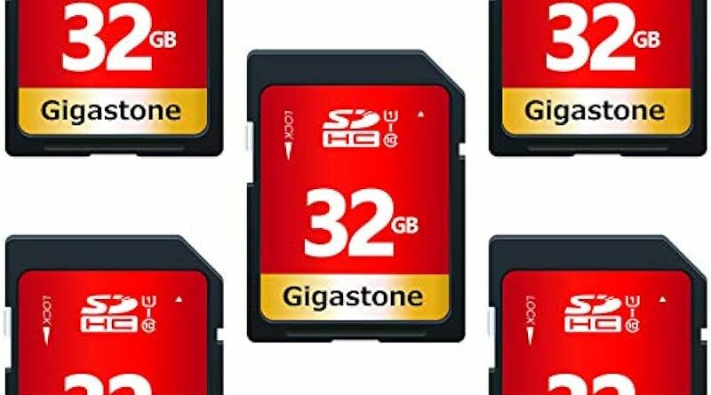 Gigastone SD Card 32GB 5-Pack UHS-I U1 Class 10 SDHC Memory Card High-Speed Full HD Video Canon Nikon Sony Pentax Kodak Olympus Panasonic Digital Camera