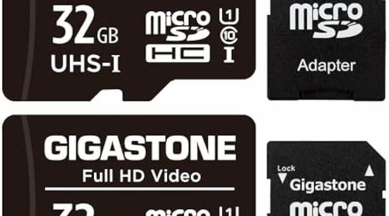 Gigastone 32GB 2-Pack Micro SD Card, FHD Video, Surveillance Security Cam Action Camera Drone Professional, 90MB/s Micro SDXC UHS-I U1 Class 10