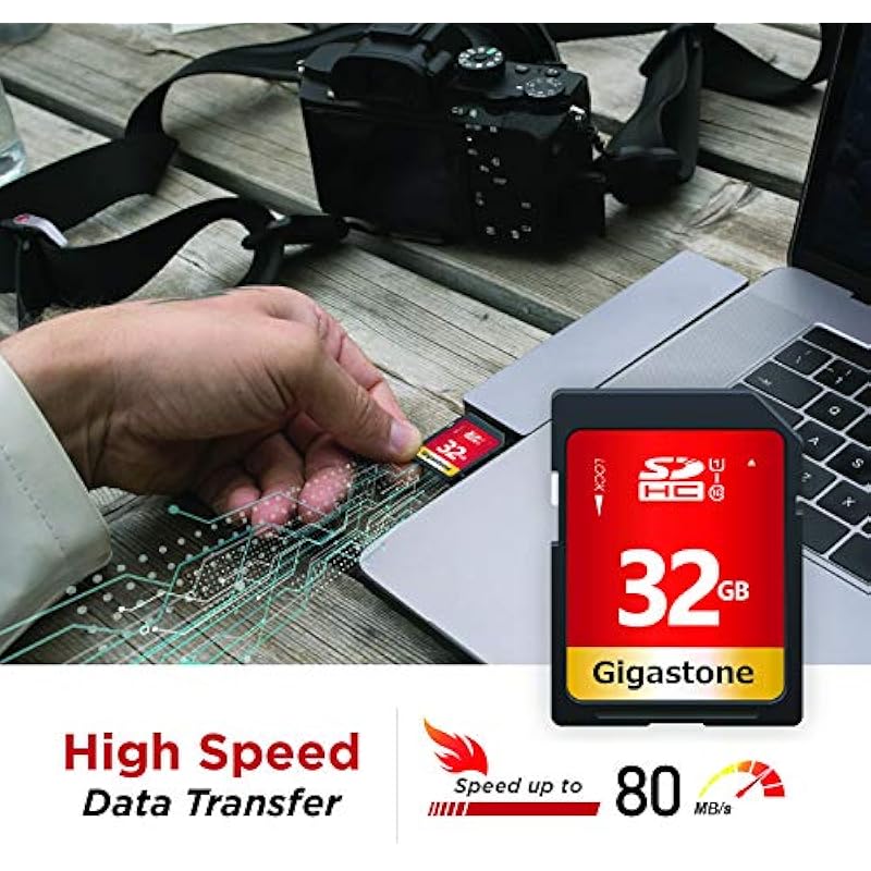 Gigastone SD Card 32GB 5-Pack UHS-I U1 Class 10 SDHC Memory Card High-Speed Full HD Video Canon Nikon Sony Pentax Kodak Olympus Panasonic Digital Camera